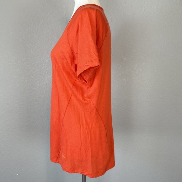 Arc'teryx Womens Lana Wool Crew Neck Tee Top Shirt Size L Orange Short Sleeve - Picture 4 of 10